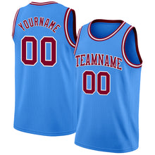 Laden Sie das Bild in den Galerie-Viewer, Custom Powder Blue Maroon-White Authentic Basketball Jersey
