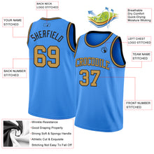 Laden Sie das Bild in den Galerie-Viewer, Custom Powder Blue Old Gold-Black Authentic Basketball Jersey
