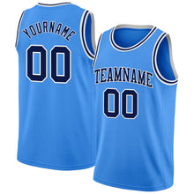 Laden Sie das Bild in den Galerie-Viewer, Custom Powder Blue Navy-White Authentic Basketball Jersey
