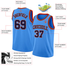 Laden Sie das Bild in den Galerie-Viewer, Custom Powder Blue Navy-Orange Authentic Basketball Jersey
