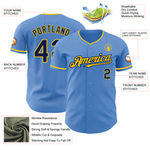 Load image into Gallery viewer, Custom Powder Blue Navy-Yellow Authentic Baseball Jersey
