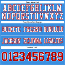 Load image into Gallery viewer, Custom Powder Blue Red-White Authentic Football Jersey
