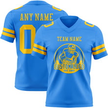 Load image into Gallery viewer, Custom Powder Blue Yellow Authentic Football Jersey

