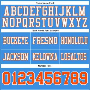 Custom Powder Blue Orange-White Authentic Football Jersey