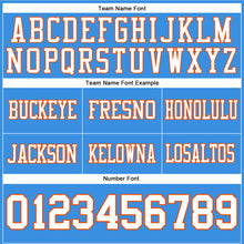 Laden Sie das Bild in den Galerie-Viewer, Custom Powder Blue White-Orange Authentic Football Jersey

