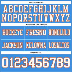 Custom Powder Blue White-Orange Authentic Football Jersey