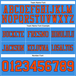 Custom Powder Blue Orange-Royal Authentic Football Jersey