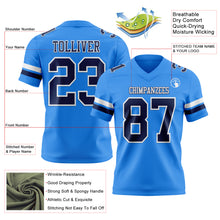 Load image into Gallery viewer, Custom Powder Blue Navy-White Authentic Football Jersey
