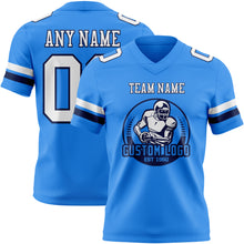 Laden Sie das Bild in den Galerie-Viewer, Custom Powder Blue White-Navy Authentic Football Jersey

