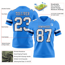 Laden Sie das Bild in den Galerie-Viewer, Custom Powder Blue White-Navy Authentic Football Jersey
