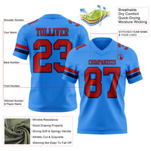 Load image into Gallery viewer, Custom Powder Blue Red-Navy Authentic Football Jersey
