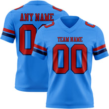 Load image into Gallery viewer, Custom Powder Blue Red-Navy Authentic Football Jersey
