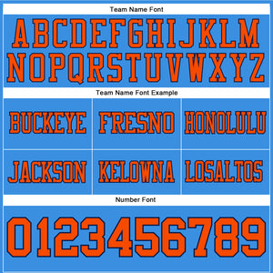 Custom Powder Blue Orange-Navy Authentic Football Jersey