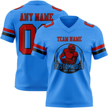 Load image into Gallery viewer, Custom Powder Blue Red-Black Authentic Football Jersey
