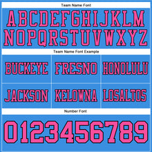 Load image into Gallery viewer, Custom Powder Blue Pink-Black Authentic Football Jersey
