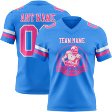Load image into Gallery viewer, Custom Powder Blue Pink-White Authentic Football Jersey
