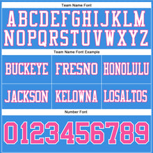 Load image into Gallery viewer, Custom Powder Blue Pink-White Authentic Football Jersey
