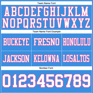 Custom Powder Blue White-Pink Authentic Football Jersey