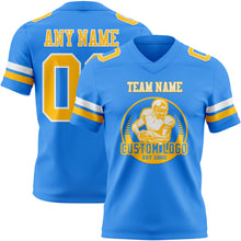 Загрузить изображение в средство просмотра галереи, Custom Powder Blue Gold-White Authentic Football Jersey
