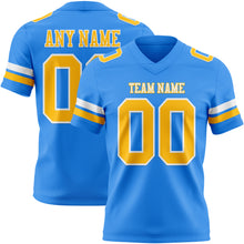 Загрузить изображение в средство просмотра галереи, Custom Powder Blue Gold-White Authentic Football Jersey
