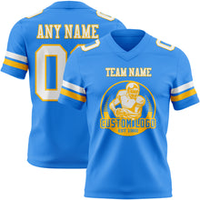 Загрузить изображение в средство просмотра галереи, Custom Powder Blue White-Gold Authentic Football Jersey
