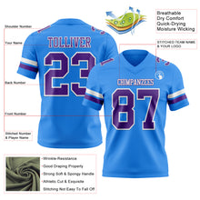 Load image into Gallery viewer, Custom Powder Blue Purple-White Authentic Football Jersey
