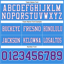 Load image into Gallery viewer, Custom Powder Blue Purple-White Authentic Football Jersey
