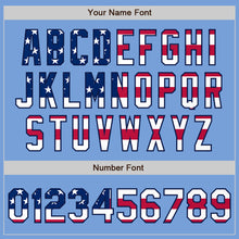 Load image into Gallery viewer, Custom Powder Blue USA Flag Navy Red-White Authentic Baseball Jersey
