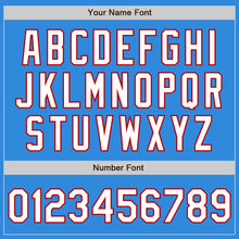 Load image into Gallery viewer, Custom Stitched Powder Blue White-Red Baseball Pullover Sweatshirt Hoodie
