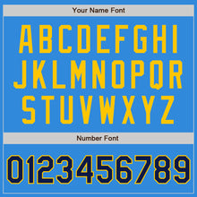 Load image into Gallery viewer, Custom Stitched Powder Blue Navy-Yellow Baseball Pullover Sweatshirt Hoodie
