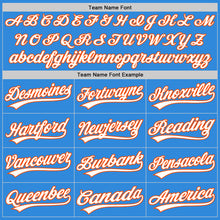Load image into Gallery viewer, Custom Stitched Powder Blue White-Orange Baseball Pullover Sweatshirt Hoodie
