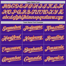 Load image into Gallery viewer, Custom Purple Orange-Gray Mesh Authentic Throwback Baseball Jersey
