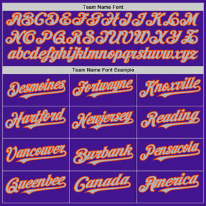 Custom Purple Orange-Gray Mesh Authentic Throwback Baseball Jersey