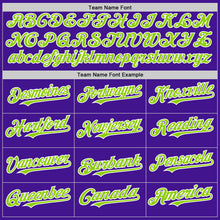 Load image into Gallery viewer, Custom Purple Neon Green-White Mesh Authentic Throwback Baseball Jersey
