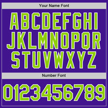Load image into Gallery viewer, Custom Purple Neon Green-White Mesh Authentic Throwback Baseball Jersey
