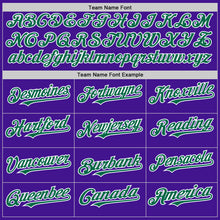 Load image into Gallery viewer, Custom Purple Kelly Green-White Mesh Authentic Throwback Baseball Jersey
