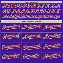 Load image into Gallery viewer, Custom Purple Light Blue-Red Mesh Authentic Throwback Baseball Jersey
