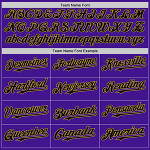 Custom Purple Black-Old Gold Mesh Authentic Throwback Baseball Jersey