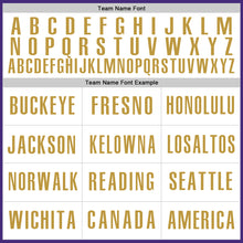 Load image into Gallery viewer, Custom Purple White-Old Gold Authentic Baseball Jersey

