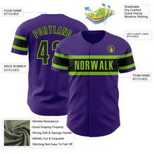 Загрузить изображение в средство просмотра галереи, Custom Purple Black-Neon Green Authentic Baseball Jersey
