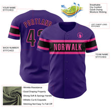 Загрузить изображение в средство просмотра галереи, Custom Purple Black-Pink Authentic Baseball Jersey
