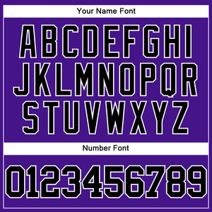 Custom Purple Black-White Mesh Authentic Throwback Baseball Jersey