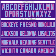 Load image into Gallery viewer, Custom Purple Light Blue-Pink Mesh Authentic Throwback Baseball Jersey

