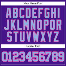Load image into Gallery viewer, Custom Purple Light Blue-Pink Mesh Authentic Throwback Baseball Jersey
