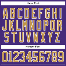 Laden Sie das Bild in den Galerie-Viewer, Custom Purple Old Gold-White Hockey Lace Neck Jersey

