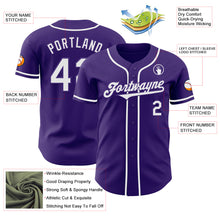 Загрузить изображение в средство просмотра галереи, Custom Purple White Authentic Baseball Jersey
