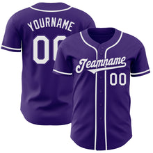 Загрузить изображение в средство просмотра галереи, Custom Purple White Authentic Baseball Jersey
