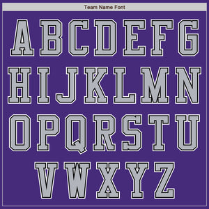 Custom Purple Black-Gray Authentic Baseball Jersey