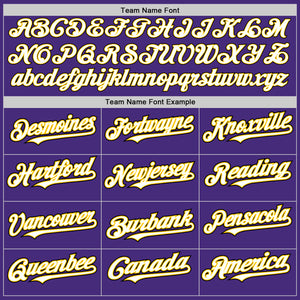 Custom Purple White Yellow-Black Authentic Baseball Jersey