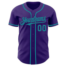 Загрузить изображение в средство просмотра галереи, Custom Purple Teal Authentic Baseball Jersey

